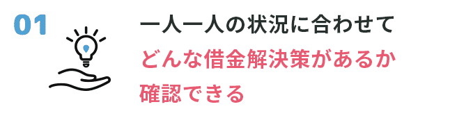 ①一人一人の状況に合わせて減額可能か確認できる